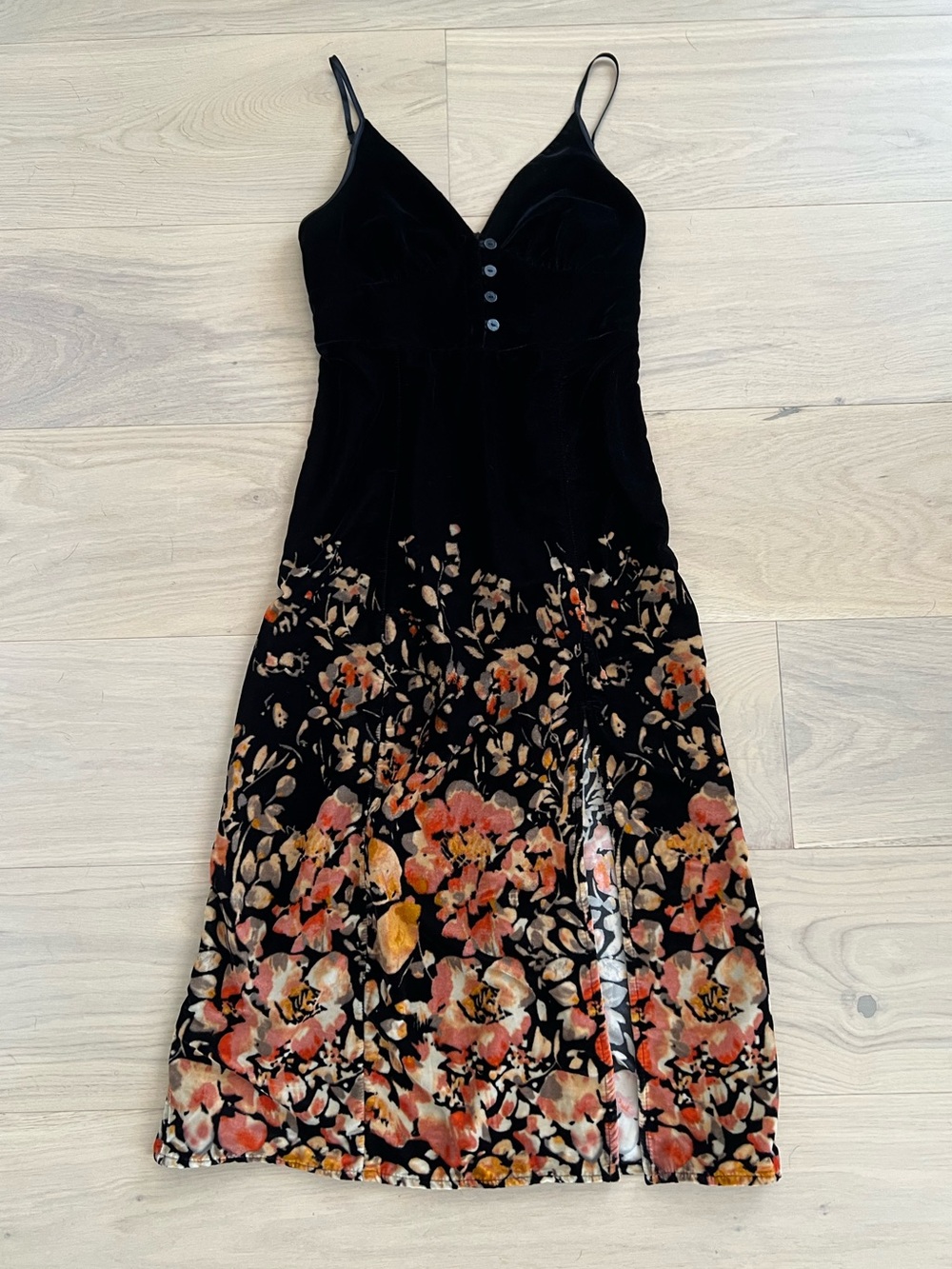 Urban Outfitters Rooftop Slit Midi Dress Velvet